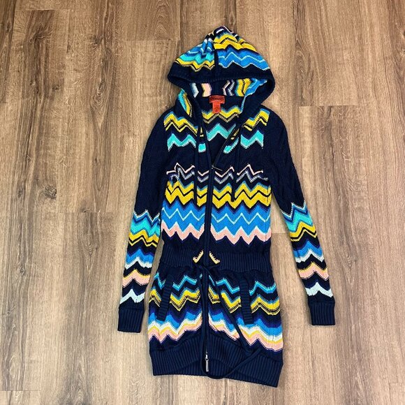 Missoni x Target Zig-zag Chevron Print Hooded LS Zip Cardigan Sz XS - Picture 4 of 9
